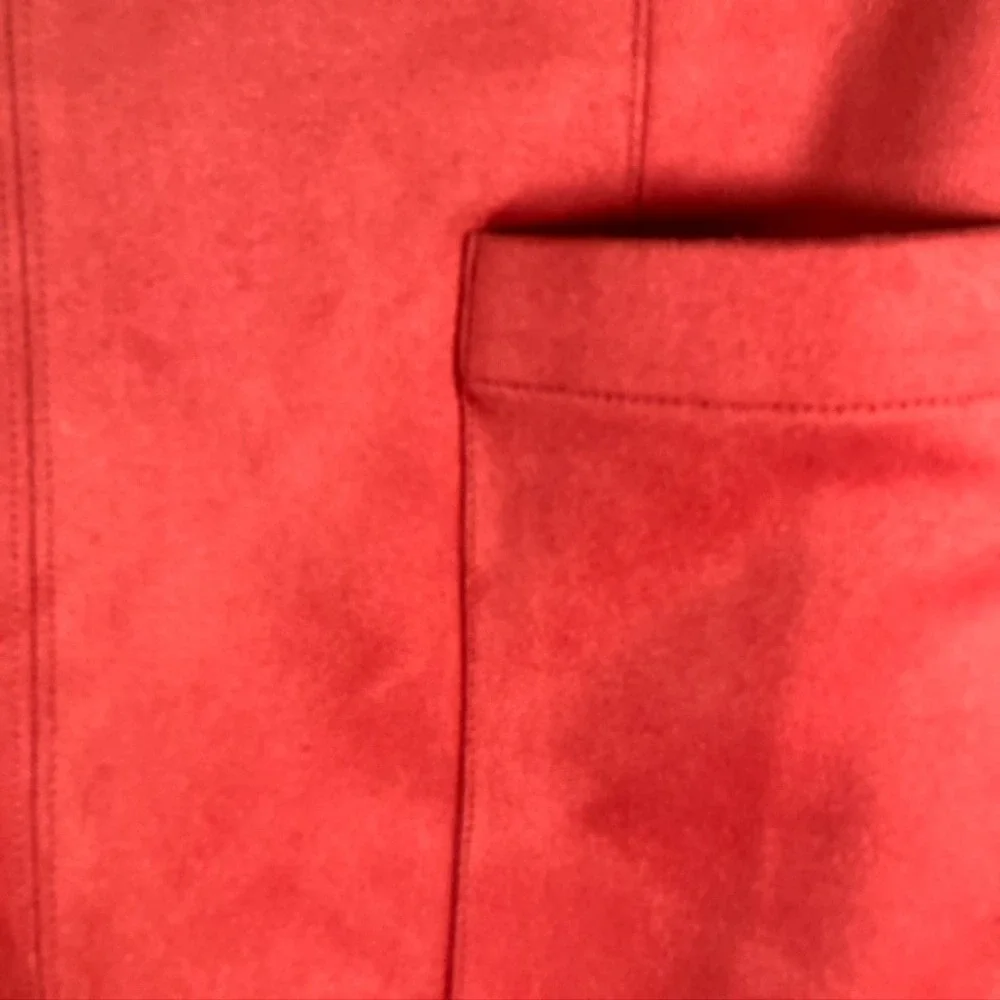 LOFT Outlet Coral Faux Suede‎ Mini Skirt Pockets Women's Size 12 New Fall